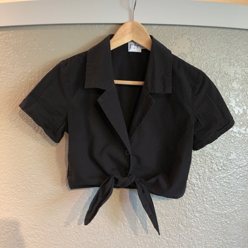 Princess Polly cropped tie front resort shirt